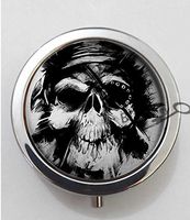 BlackKey Pirate Skull Crossed Swords Pattern 3-Compartment Decorative Pocket Gift Box Case Organizer for Pill, Color 1-93