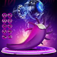 A-YUEYUE 10 Frequency Male Body Ring Exercise Licking Massager Enhancer, Waterproof and Quiet for Men