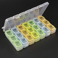 Pill Organizer Box with Snap Lids| 7-Day AM/PM | Detachable Compartments for Pills, Vitamin. (Pill Box 828)