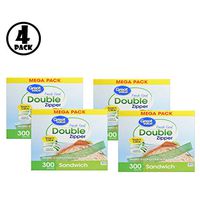 (Pack of 4) Great Value Double Zipper Sandwich Bags, 300 Count