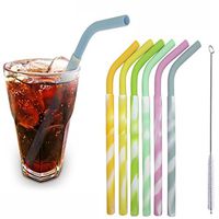 Outgeek Drinking Straws, 6Pcs Detachable Reusable Straws Drink Straws with 1 Cleaning Brush