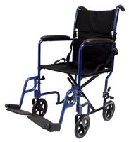 Karman Healthcare LT-2017-BD Folding Aluminum Transport Chair, Burgundy, 17" Seat Width