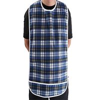 Adult Bibs with Crumb Catcher, Waterproof and Double-Layer, Reusable Clothing Protector for Eating and Drink,Bibs for Men and Women