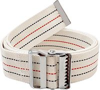 LiftAid Transfer & Walking Gait Belt w/Metal Buckle & Belt Loop Holder for Therapist, Nurse, Home Care - 60"L x 2"W (Beige)