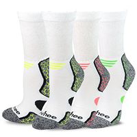 TeeHee Viscose from Bamboo Diabetic Crew Socks 3-Pack (9-11, Bright)