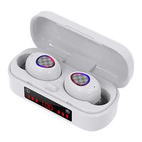 Wireless Bluetooth 5.0 Earbuds, Waterproof Touch Headphones in-Ear Sports Running Earphone, Build in 2000mAh Power Bank Headset for Headphones & Microphone and so on (White, Free)
