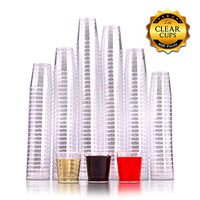 Fete Clear Hard Plastic Shot Glasses 400 Count, 1 Ounce, Reusable and Disposable Shot Cups Perfect Party and Sampling Cups for Drinks, Tastings, Sauces, Dips, Finger Foods, Jelly Shooters 1oz. 400ct.