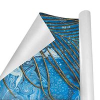 Gift Wrapping Paper Roll Blue Peacock Feathers for Birthday,Holiday,Wedding,Baby Shower Gift Wrap - 3Rolls - 58inch x 23inchPerRoll