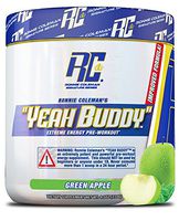 YEAH BUDDY PRE WORKOUT – Extreme Non Crash Sustained Energy Preworkout & Nitric Oxide Supplement with Extended Release Caffeine, TeaCrine and Agmass, Green Apple, 30 Serving