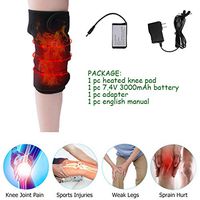 Battery Heated Knee Brace Wrap Support PITI Electric Heating Knee Pad for Knees Thermal Therapy for Arthritis Pain Relief for Men Women with 3 Heat Settings (Single Knee Brace)