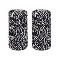 Artibetter 2pcs Christmas Twine String, Black and White Bakers Twine for Baking, Butchers, Crafts and Christmas Gift Wrapping