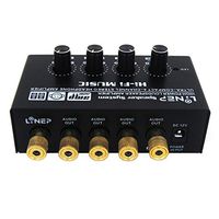 Lznlink 1 in 4 Out Audio Signal Amplifier High Power Headset Preamp Amplifier Headphones Listener Splitter with 3.5mm Cable
