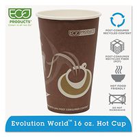 Eco-Products EPBRHC16EW Evolution World 24% Recycled Content Hot Cups - 16oz, 50/PK, 20 PK/CT