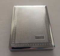 Victorian Style Classic Metallic Silver Color Double Sided King and 100s Cigarette Case Holder and Credit Card RFID Protective Security Wallet (Wave)