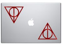 Deathly Hallows Harry Potter (2 Stickers of 4") Die Cut Vinyl Car Decal Sticker for Car Window Bumper Truck Laptop Ipad Notebook Computer Skateboard Motorcycle (Red)