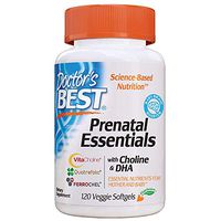 Doctor's Best Prenatal Essentials with Choline & DHA, Supplement for Before, During, and Post Pregnancy, 120 Veggie Softgels