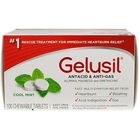 Gelusil Antacid/Anti-Gas Tablets Cool Mint, 100 Tablets (Pack of 4)