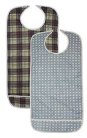 2 Pack Adult Vinyl Adult Bibs with Crumb Catcher - Premium