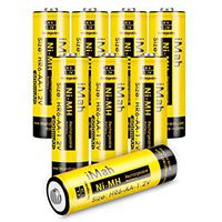 iMah HR6 AA Rechargeable Batteries for Solar Lights 600mAh 1.2V Ni-MH Battery for Outdoor Pathway Garden Lamps, Pack of 8