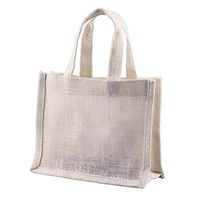 POSHNPRETTY Small Burlap Party Gussets Favor Bags Jute Gift Tote Bags (Pack of 6) - Choose Colors (White)