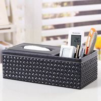 T-ZJHC Hotel Restaurant Tray car Storage Paper Creative Paper Storage Box, Black Woven Pattern 1645, 29 13.5 9.8