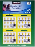 Hearing aid batteries size 10 Mercury free Zinc Air battery 1.45V by Kirkland Signature
