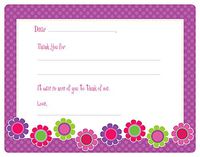 Bright Daisies Fill-in Thank You Note Cards for Kids, 5.5" X 4.25" Notecards with White Envelopes