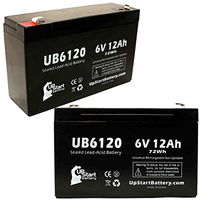 2-Pack UB6120 Universal Sealed Lead Acid Battery (6V, 12Ah, F1 Terminal, AGM, SLA) Replacement - Compatible with Tripp-Lite SMART500RT1U, OMNIVS1000, Emerson 40, Safe 400