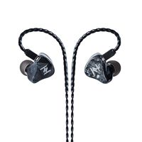 Newest Yinyoo Ash 1BA 1DD in Ear Earphones HI-FI Bass Sound DJ Headphones Wired Over Ear Headphones Noise Cancelling Comfortable Earbuds (Black Without mic)