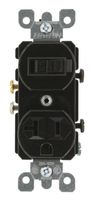 Leviton 5335 20 Amp, 120 Volt, Duplex Style Combination Single Pole Switch/Receptacle, Grounding, Black