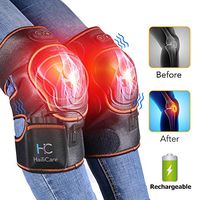 Massaging Heated Knee Brace Wrap Support, Wireless Rechargeable Heat Therapy Heating Pad Massager Physiotherapy Heat and Vibration Massage for Joint Pain, Arthritis Meniscus Pain Relief for Parent