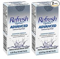 Refresh Optive Advanced Lubricant Eye Drops, 0.33 Fl Oz (2 Count) (10mL) Sterile, Value-Size