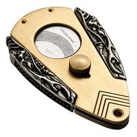 CIGARLOONG Cigar Cutter Open and Close Scissors Stainless Steel Blade Cutter(Color:Gold Silver)