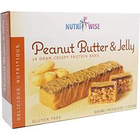 NutriWise - Peanut Butter & Jelly Crispy Diet Bars | Low Calorie, Low Sugar, Gluten Free (7/Box)