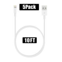 FEEL2NICE iPhone Charger 10 ft, Long Lightning Cable Wire 5pack Extra Charging Cord for Apple iPhone XR/X/8/8 Plus/7/7 Plus/6/6s/Plus/SE/5c/5s/5 iPad Air 2/Mini/Max 3Meter Charger Wire