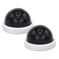 Fyuui Dummy Fake Security Surveillance Dome Camera with Flashing Red LED Light, Wireless Simulated Cameras, 2 Packs, White