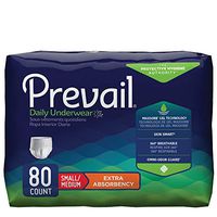 Prevail Protective Underwear, Extra Absorbency, Medium, 20 Count (Pack of 4 (80 Count))