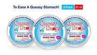 Three Lollies | Queasy Drops Sugar Free | Nausea Relief (Chemo, Motion Sickness, Upset Tummy) | Drug Free & Gluten Free | Five Flavors: Ginger, Papaya, Cola, Banana, Raspberry | 21 Drops | 3 Pack