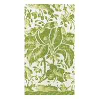 Caspari Plantation Print Paper Guest Towel Napkins in Green, Four Packs of 15