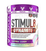 Stimul8 DYNAMITE, Explosive Preworkout for Men and Women, Continuous Clean Energy for Hours, Increase Performance, Strength, Pumps, 30 Servings (Cotton Candy)