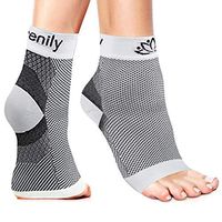 Serenily Plantar Fasciitis Socks - Toeless Socks, Arch Support Socks for Foot Pain Relief & Plantar Fasciitis. Ankle Compression Socks for Achilles Tendinitis. Foot Sleeve for Women & Men (White S/M)
