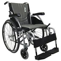 Karman 25 lbs Ergonomic Wheelchair with Removable Footrest 18 inch Silver