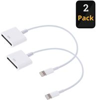 30 Pin Adapter | 8 Pin Male to 30 Pin Female Connector | Works with Smartphones, Cars, Docking Stations and More White - 20cm (2pcs)