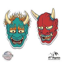 Japanese Masks Set of 2-8 Each Vinyl Stickers Waterproof Decals