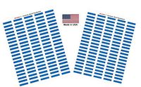 Made in USA! 100 Country Flag 1.5" x 1" Self Adhesive World Flag Scrapbook Stickers, Two Sheets of 50, 100 International Sticker Decal Flags Total (Honduras)