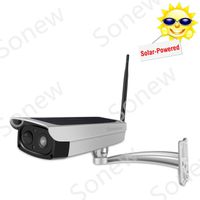 HD 1080P Solar-Powered Outdoor Security Camera 166° Horizontal Viewing Angle Wireless IP Camera with IR Night Vision Alarm Alert & PIR Motion Sensor Remote Controlling