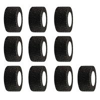 ESUPPORT 1 Inches X 5 Yards Black Self Adherent Cohesive Wrap Bandages Adhesive Wounds Strong Elastic First Aid Tape for Sport Wrist Ankle 10 Count