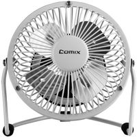 Comix Mini Personal Desktop Fan, 4", Metal Design, Quiet Operation, Air Radiator for Laptop,USB Cable Powered, White (L602)