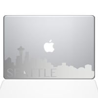 The Decal Guru Seattle Skyline Decal Vinyl Sticker, 13" MacBook Pro (2016 & Newer Models), Silver (2331-MAC-13X-S)