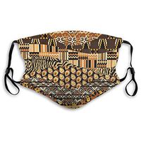 NiYoung African Style Fabric Patchwork Background Anti-Dust Earloop Mouth Cover for Women Men, Pollen Cycling Painting Half Face Mouth Cover - Adjustable Elastic Band